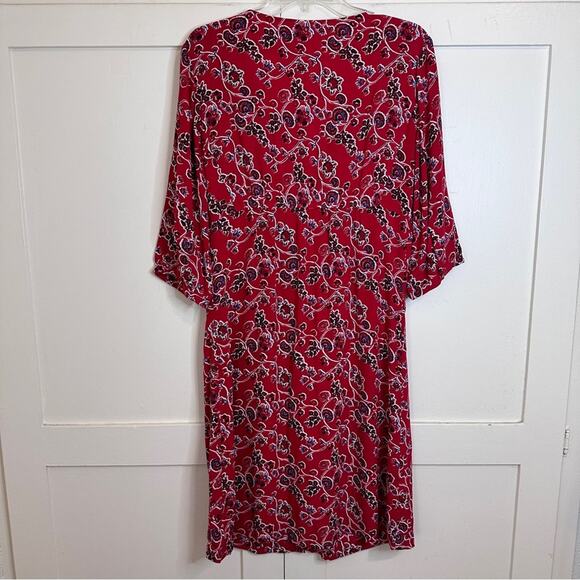 NWT Ba&sh Jazz Floral Midi V Neck Dress In Red 3 - Picture 6 of 7
